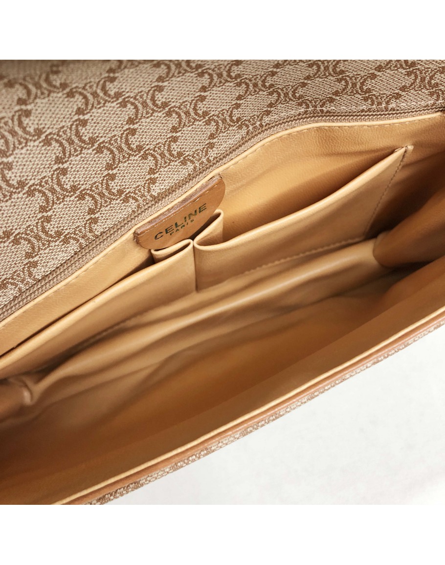 【CELINE】vintage celine beige monogram★ショルダー CELINE Vintage Beige Monogram 2 Way Shoulder Bag/Clutch